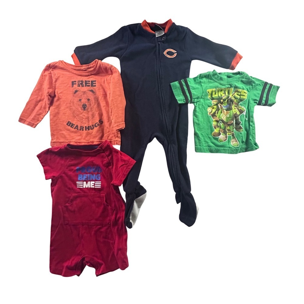 Baby Clothes Bundle: Chicago Bears, Tee Shirts Outfits Set, 6-9 Months
